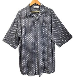 Basic Editions‎ Retro Men’s Geo Print Rayon Short Sleeve Casual Dad Shirt XXL